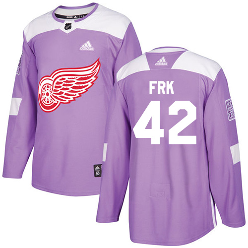 Adidas Red Wings #42 Martin Frk Purple Authentic Fights Cancer Stitched NHL Jersey